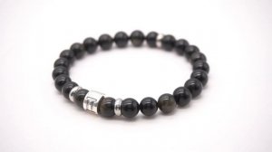 Браслет талисман Близнецы из обсидиана