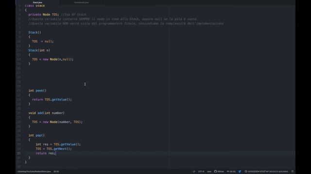 Prog II - Struttura Dati: Stack - Information Hiding - LIFO - Utilizziamo i Node per creare una pil смотреть онлайн