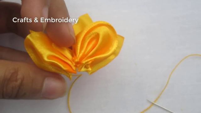 Hand Embroidery, Beautiful Ribbon Flower Making Idea, Easy Ribbon Flower смотреть онлайн