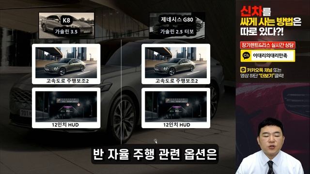K8(3.5가솔린)vsG80(2.5가솔린터보) 세금, 옵션, 기름 값, 보험 싹다 비교!