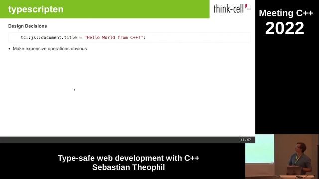 Type safe web development with C++ - Sebastian Theophil - Meeting C++ 2022 смотреть онлайн