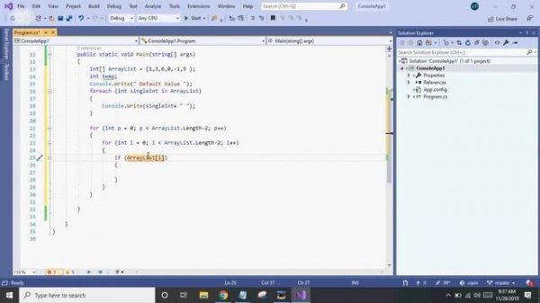 Best way to sort an array using bubble sorting in C#, Java. --- Code Play