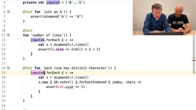 Diamond Kata using property-based tests with Nat Pryce смотреть онлайн