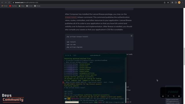 Install  Laravel Starter Kits With Laravel Breeze (including Login, Registration..) | Devs Communit
