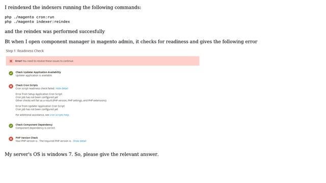 Magento: component manager gives the error that cron jobs has not been configured yet смотреть онлайн