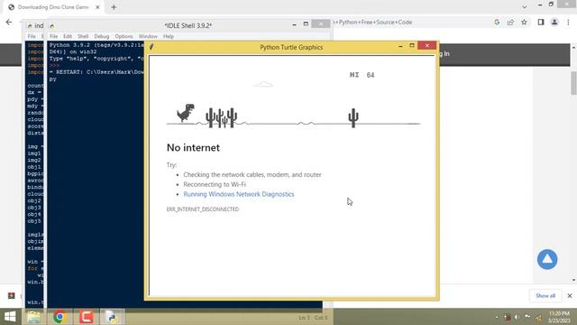 Dino Clone Game using Turtle in Python смотреть онлайн