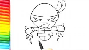 Рисунок черепахи ниндзя - Простые рисунки - Рисунок черепахи ниндзя Рафаэля - Как нарисовать Рафаэля