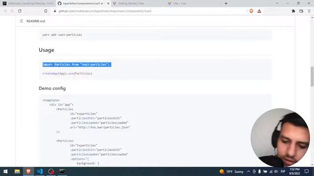 Vue 3 + Particle js смотреть онлайн