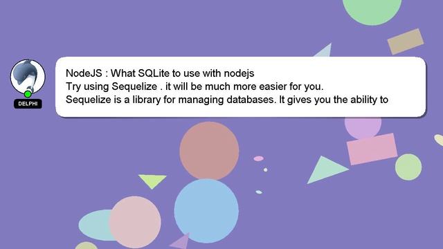 NodeJS : What SQLite to use with nodejs смотреть онлайн