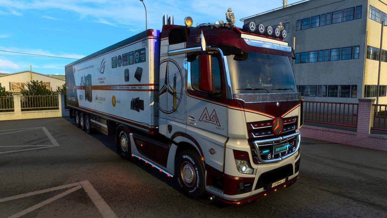 Euro Truck Simulator 2 gameplay Mercedes New Actros 4K смотреть онлайн