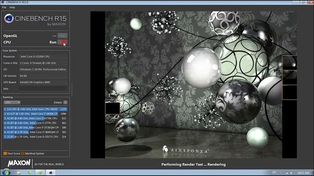CINEBENCH i5 3320m смотреть онлайн