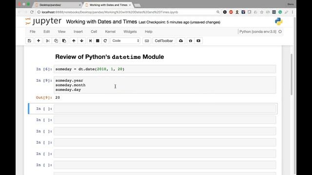 [2] Working with Dates and Times - Review of Python's datetime Module смотреть онлайн