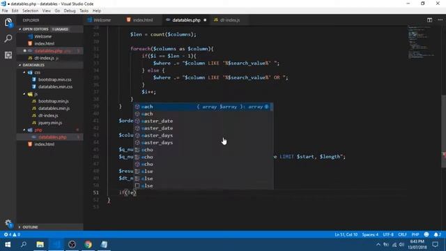 PHP Datatables Server Side Tutorial смотреть онлайн