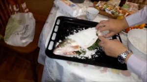 рыба Кунджа лосось РЕЦЕПТ приготовление в соли в духовке