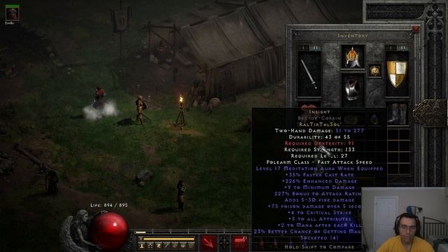 Diablo 2 Resurrected How to make Rune Word Insight - Great Mercenary Weapon Ral Tir Tal Sol смотреть онлайн