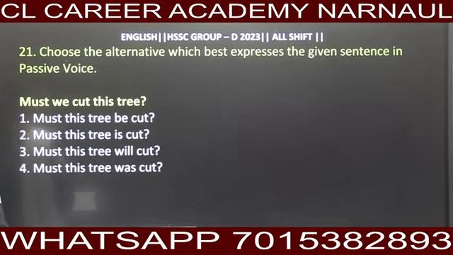 HARYANA GROUP D|| ENGLISH|| PAPER SOLUTION| ALL SHIFTS|| HSSC CET | GROUP D | CL CAREEER ACADEMY смотреть онлайн