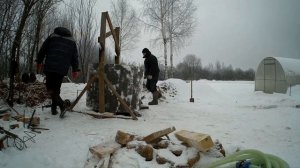 зимний колодец своими руками .установка колец .