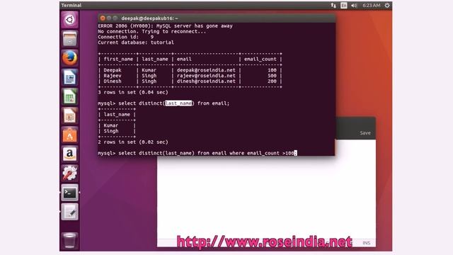 Distinct and Limit example in MySQL смотреть онлайн