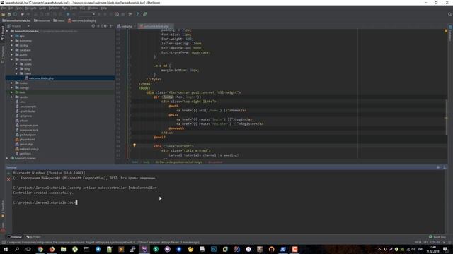 #02 Laravel - создаем шаблон, контроллер смотреть онлайн