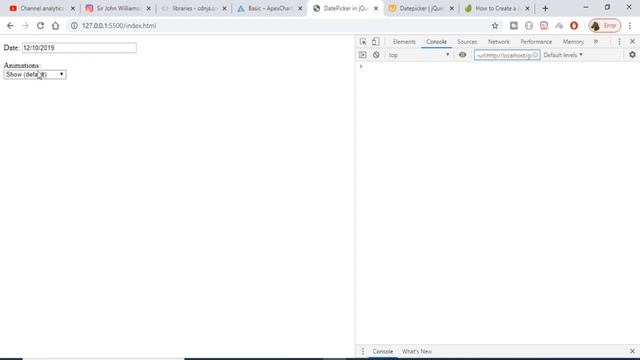 jQuery UI Datepicker Widger Basic Animation in Javascript смотреть онлайн