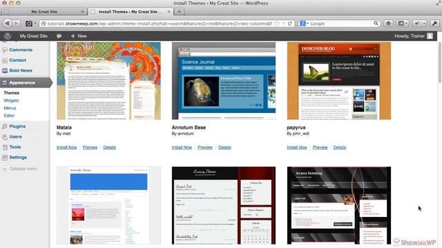 Installing a theme from WordPress.org смотреть онлайн