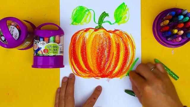 Тыква на Хэллоуин рисуем Масляной пастелью смотреть онлайн