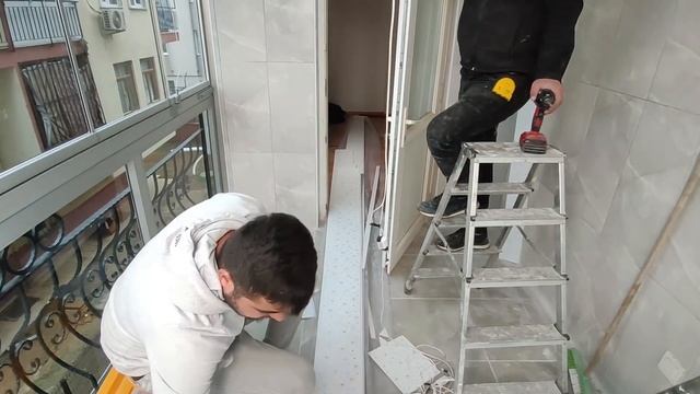 СДЕЛАЛИ ПОТОЛОК НА ШИКАРНОМ БАЛКОНЕ в новой квартире в Турции. РЕМОНТ КАЖЕТСЯ ЗАКОНЧИЛСЯ! #ремонт смотреть онлайн