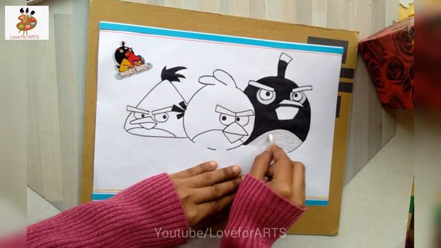 Angry bird || Game Art | Draw and colour | Love for ARTS смотреть онлайн