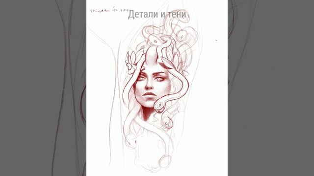 Speedpainting - Medusa Gorgona tattoo design by @bth3run смотреть онлайн
