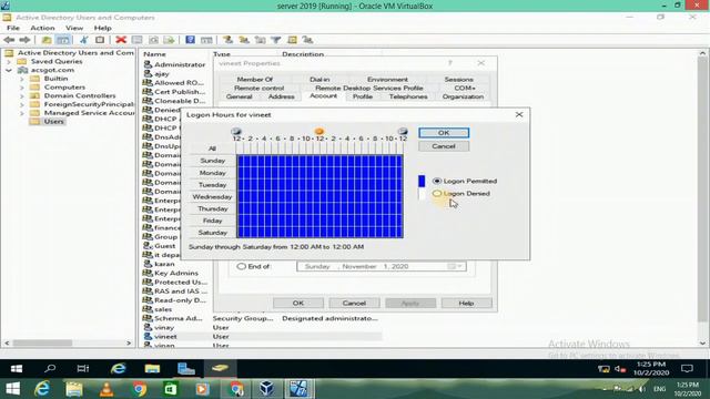 How to set logon hours in Active Directory? |Domain Users Server2019| #19 смотреть онлайн