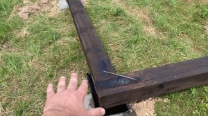 Стяжка бруса скобами и его повторная обработка.