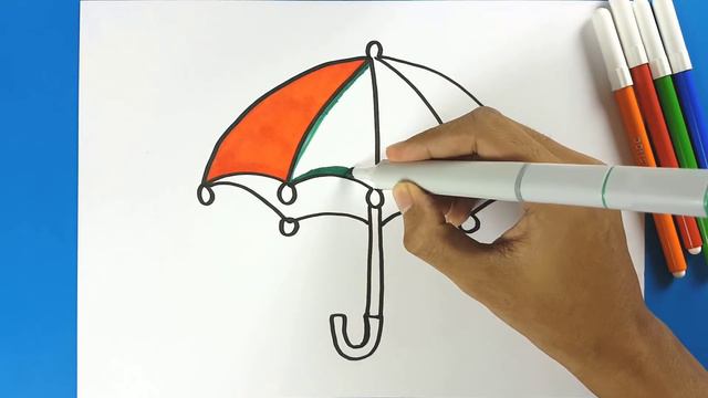Drawing Umbrella For Kids And Color Learning Page Easy Step By Step | How To Draw An Umbrella