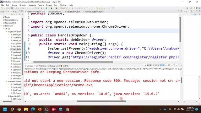 How to resolve SessionNotCreatedException while working with selenium смотреть онлайн