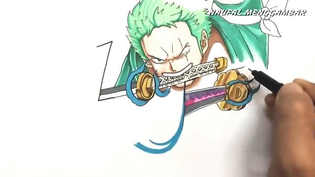 КАК НАРИСОВАТЬ ЗОРО ИЗ СЛОВА ЗОРО ИЗ АНИМЕ ВАНПИС