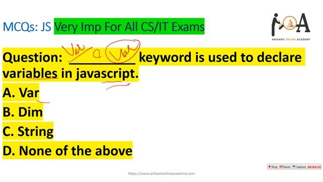 Java Script MCQs | NTA NET, TRB-PG, RRB JE, LIC AAO IT, IT Officers,ISRO,BARC & For All CS/IT Exams смотреть онлайн