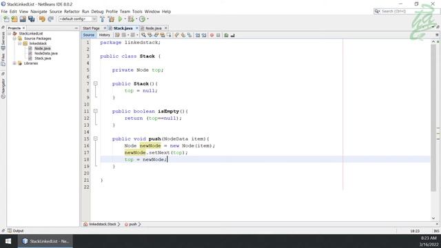 40 - Stack: Implementation using LinkedList: Stack (Java) смотреть онлайн