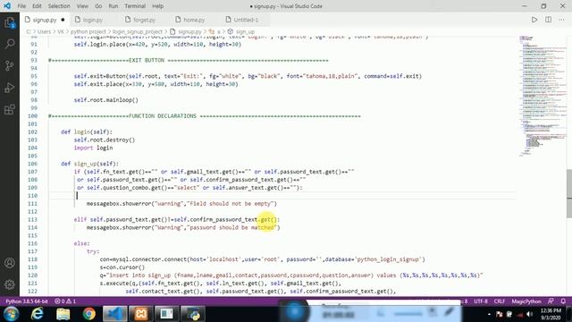 (Part-7) - Login sigup system project in python смотреть онлайн