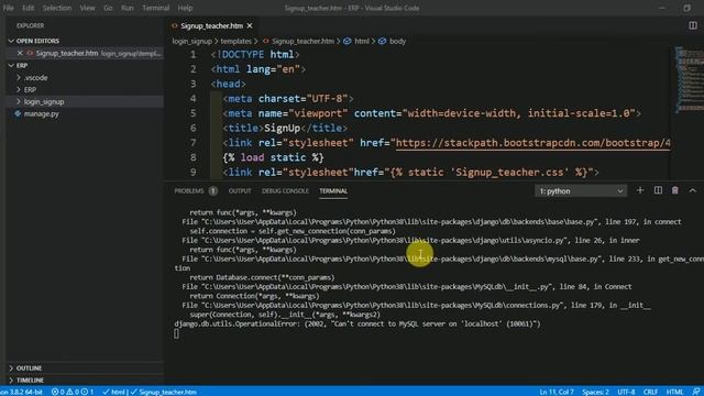 django.db.utils.OperationalError :(2002,"Can't connect to mysql server on 'localhost'(10061)") смотреть онлайн