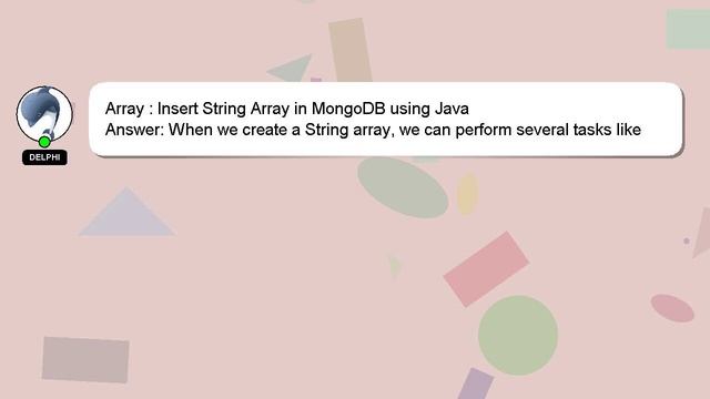 Array : Insert String Array in MongoDB using Java смотреть онлайн