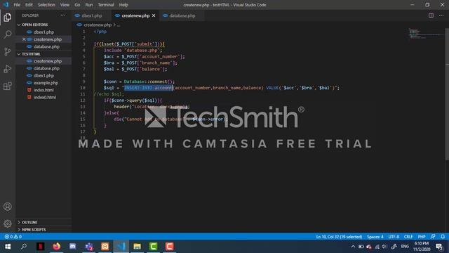 PHP-MySQL : Back-End Add Data to MySQL Database (createnew.php) смотреть онлайн