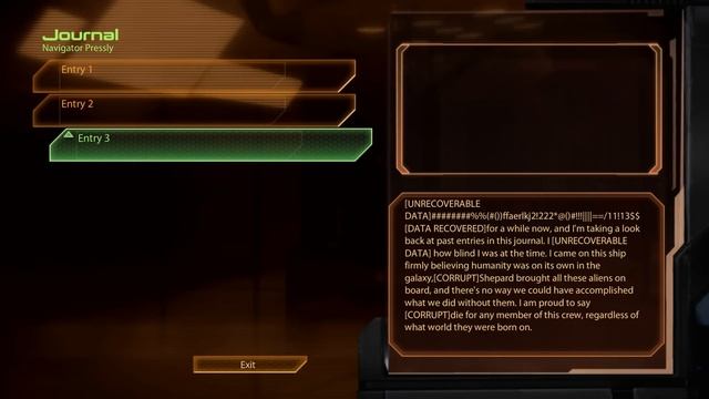 Mass Effect 2: Navigator Pressly's journal [Normandy Crash Site DLC] смотреть онлайн