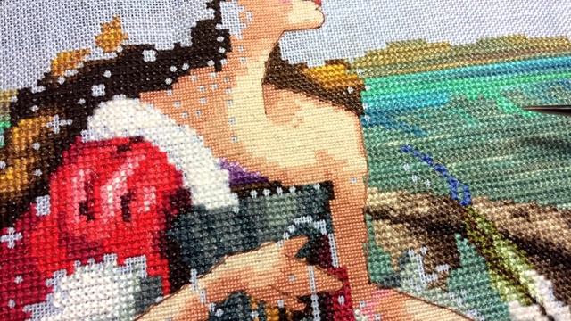 Mirabilia The Red Lady Pirate процесс вышивки