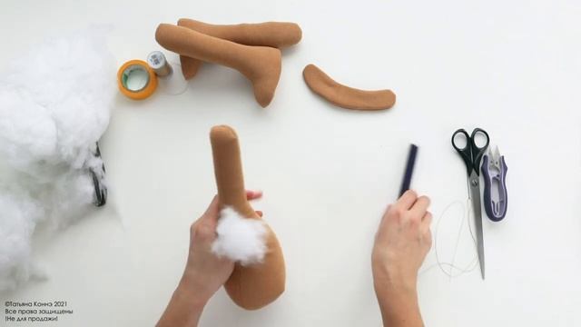 Мастер-класс "Тигр". Урок 3. Набиваем тело, руки, ноги. смотреть онлайн