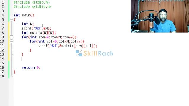 N*N Square matrix main diagonal elements смотреть онлайн