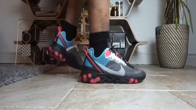 Nike React Element 87 Red Blue On Feet смотреть онлайн