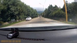 Поездка в Абхазию на машине. Горный серпантин.  Гагра