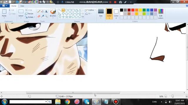 how to draw goku ultra instant in paint pc (part#2) смотреть онлайн