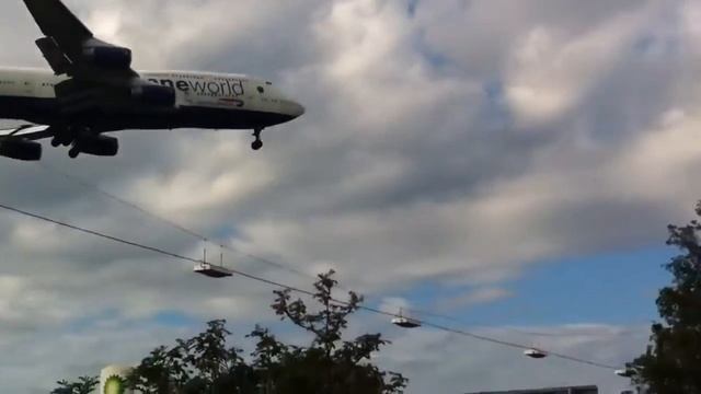Airplane Landing In Heathrow Airport London