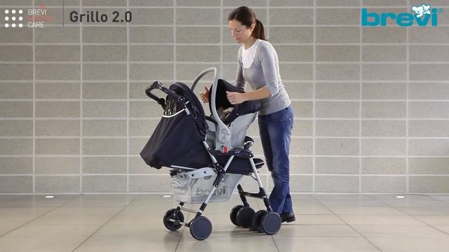 Прогулочная коляска с автолюлькой Brevi Grillo 2.0 Duo смотреть онлайн