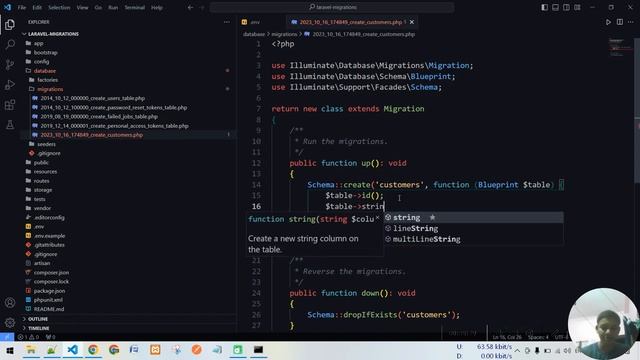 laravel database migrations смотреть онлайн